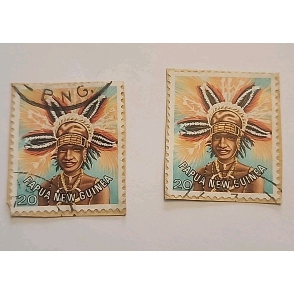 Papua New Guinea Culture Ethnicities stamp 1978 Lot Of 2 Canceled Used